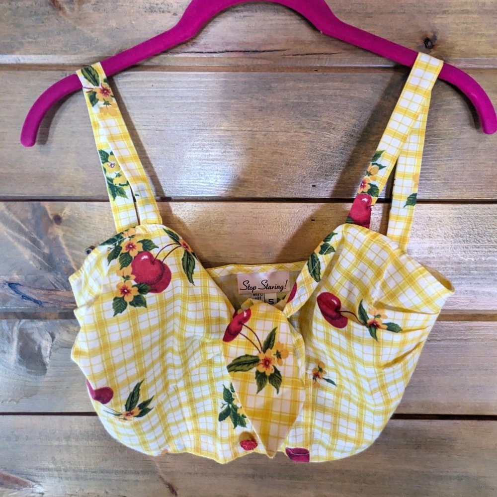 Darling rockabilly 1950s summer crop top!  Limited edition, StopStaring designer
